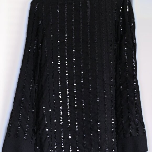 Vintage 1980s Long Sleeve Sheer Black Sequin Evening Blouse -- Not Too Sheer. - Picture 11 of 11